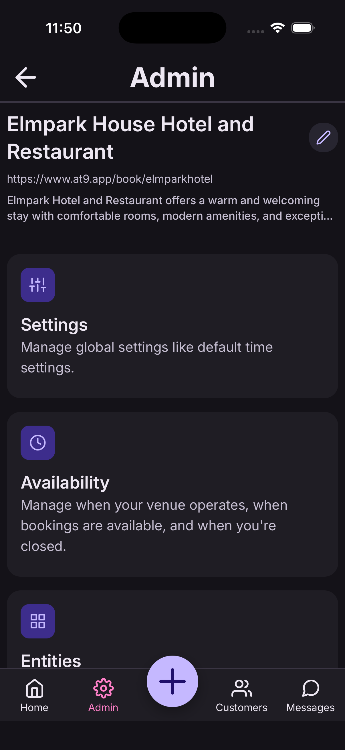 Add web booking link step 1